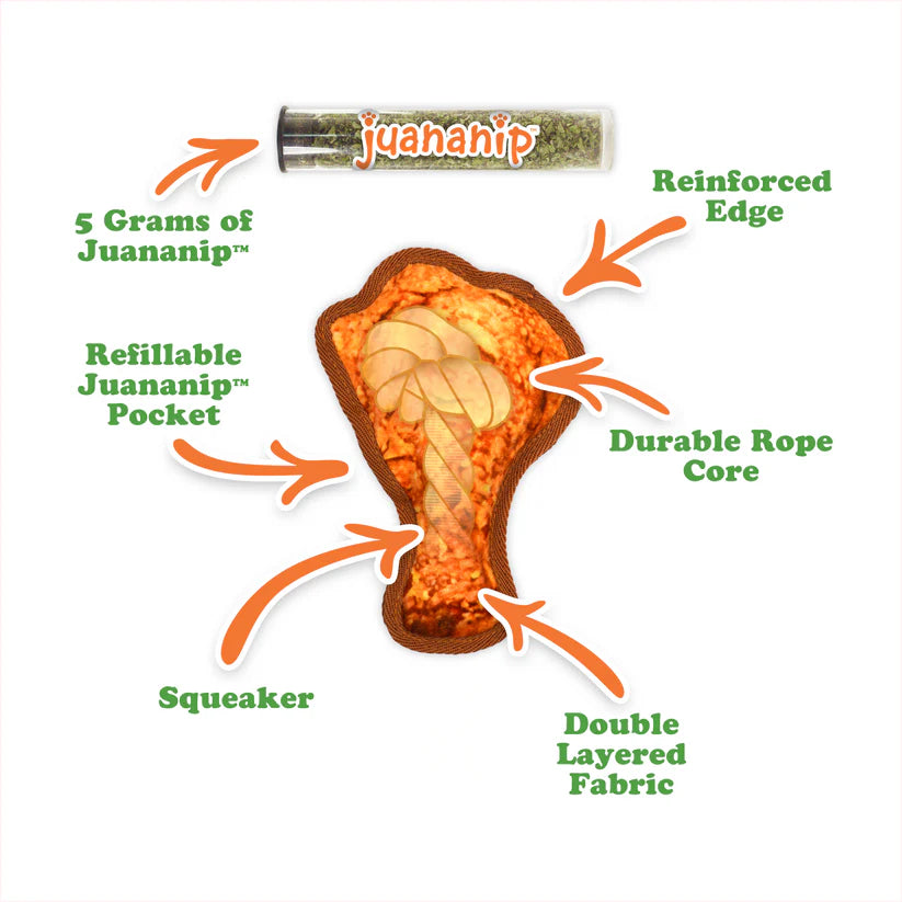 Doggijuana Tuffer Chewer Chicken Wing Dog Toy Mini