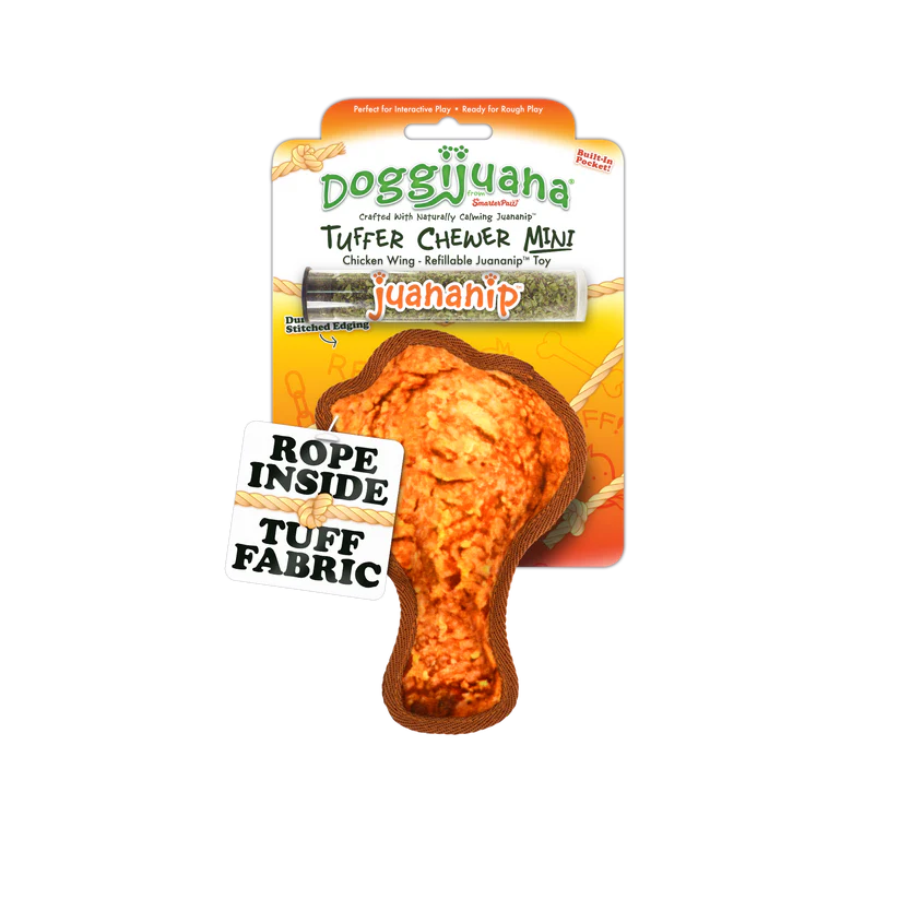 Doggijuana Tuffer Chewer Chicken Wing Dog Toy Mini