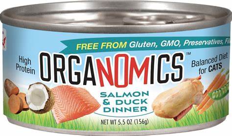 OrgaNOMics Salmon and Duck Dinner for Cats 5.5 oz Case of 24
