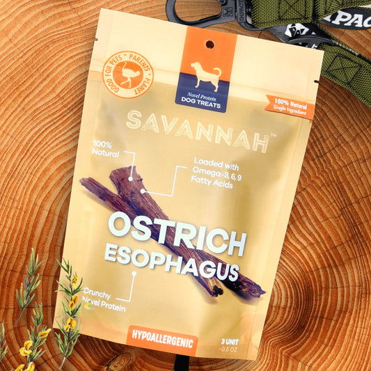 Crunchy Ostrich Esophagus Pieces: The Light & Airy, All-Natural Treat for Small to Medium Dogs