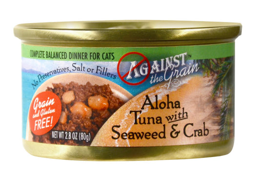 Against The Grain Aloha Tuna with Crab & Seaweed 2.8 oz, Cat food