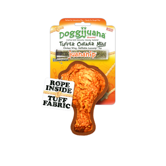 Doggijuana Tuffer Chewer Chicken Wing Dog Toy Mini