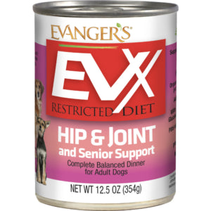 Evanger's EVX Restricted Diet: Hip & Joint and Senior Support for Dogs, 12.5 oz