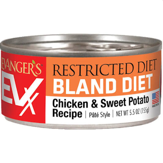 Evanger's EVX Restricted Diet Bland Diet Chicken & Sweet Potato Cat 24 / 5.5 oz