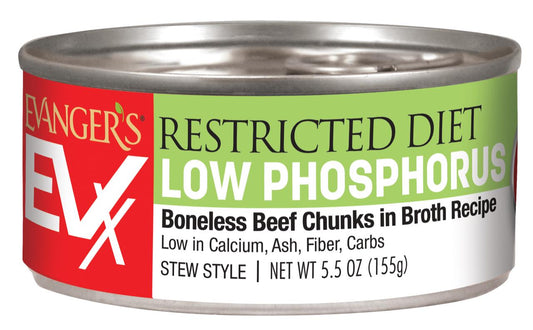 Evanger's EVX Restricted Diet Low Phosphorous Beef Cat 5 oz cans, 24 ct