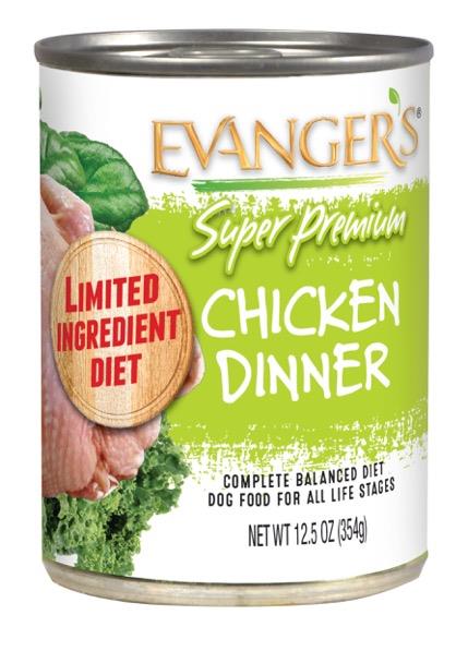 Evanger's Super Premium Chicken Dinner Grain-Free Canned Dog Food, Case of 12, 12.8-oz