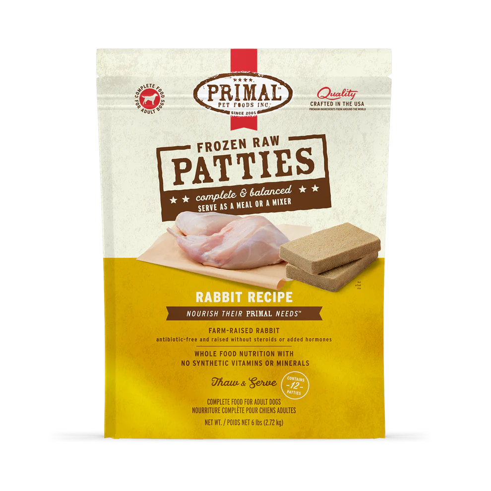 Primal Frozen Canine Rabbit Formula Patties 6 lb