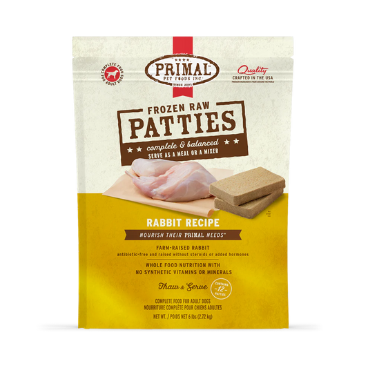 Primal Frozen Canine Rabbit Formula Patties 6 lb