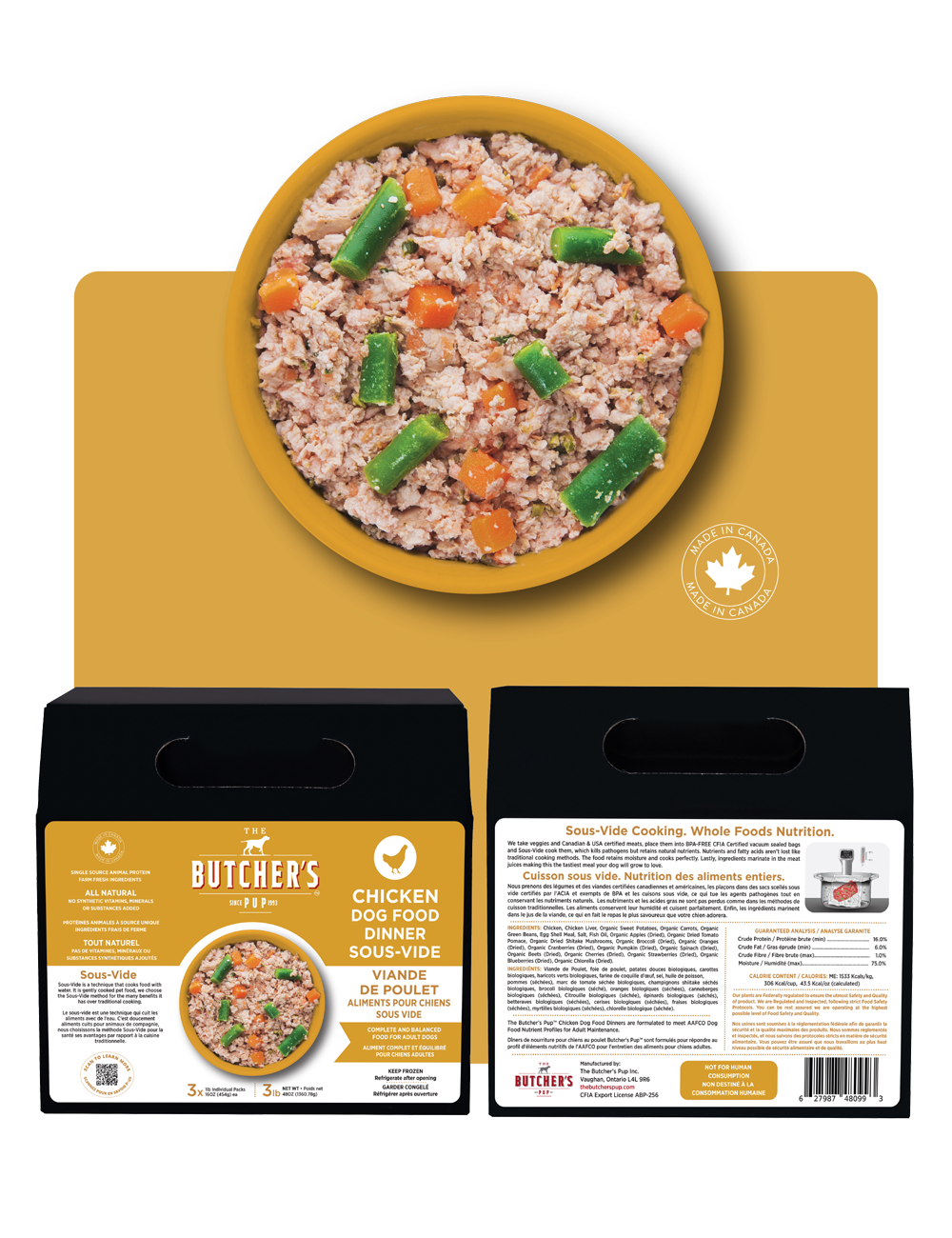 The Butcher's Pup Sous-Vide Dinner, 3 & 6 lbs, 3 proteins to choose from