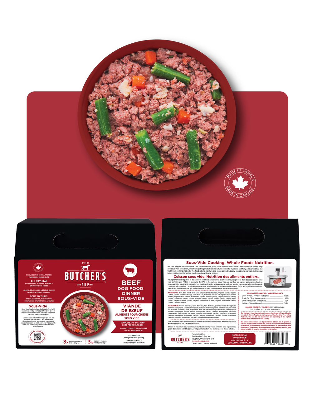 The Butcher's Pup Frozen Beef Dinner Sous-Vide 3 lb