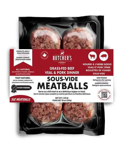 The Butcher's Pup SOUS VIDE MEATBALLS, 3 proteins