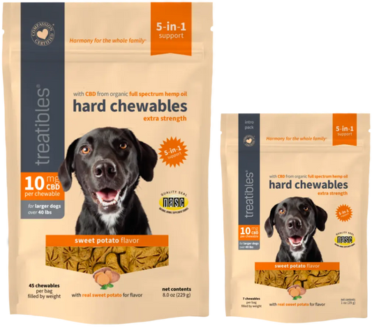 Treatibles Hard Chew Extra Strength Sweet Potato Dog 10 mg CBD 45 ct