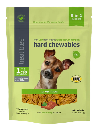 Treatibles Hard Chewables Turkey Flavor 1 mg & 4 mg for Dogs