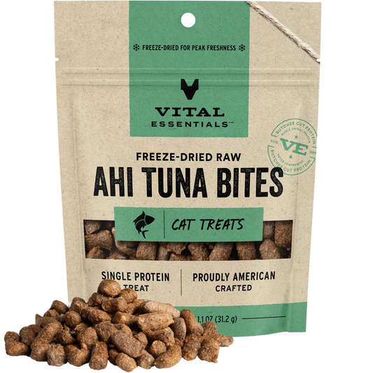 Vital Essentials Freeze Dried Ahi Tuna Bites Cat Treat 1.1 oz