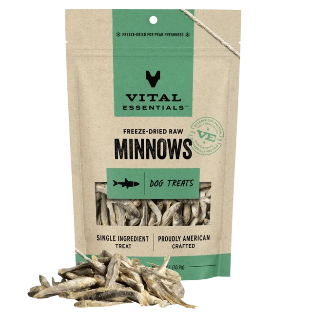 Vital Essentials Freeze Dried Grain Free Minnows Treats for Dogs