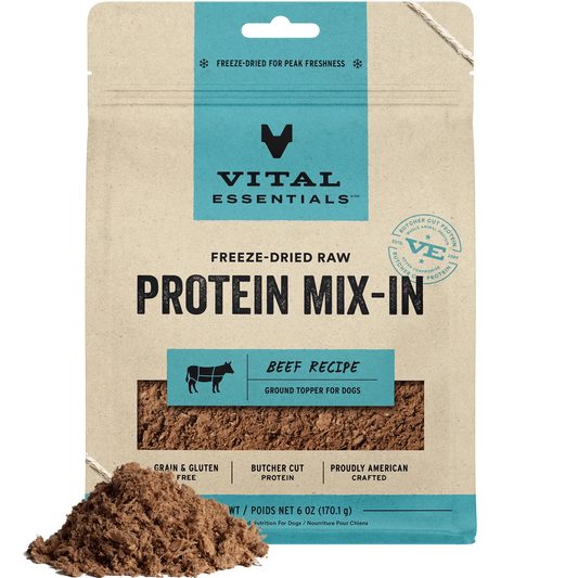 Vital Essentials Freeze Dried Raw Beef Protein Mix-In Ground Topper Dog 6 oz