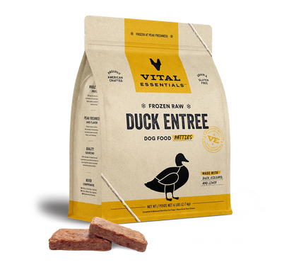Vital Essentials Frozen Duck Patties, 6 lbs