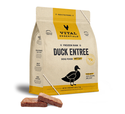 Vital Essentials Frozen Duck Patties, 6 lbs