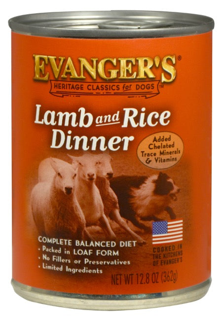 Evanger's Classic Recipes Lamb & Rice Dinner Canned Dog Food, 12.8-oz