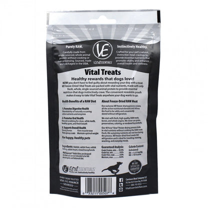 Vital Essentials Freeze Dried Rabbit Bites Vital Treats for Dogs