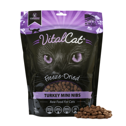 Vital Essentials Grain Free Turkey Mini Nibs Freeze Dried Raw Food for Cats