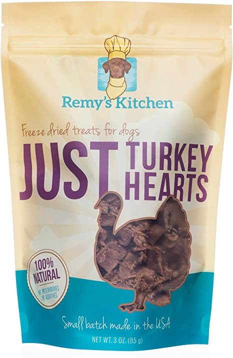Remy's Kitchen Just Turkey Hearts Freeze-Dried Dog & Cat Treats, 3-oz bag