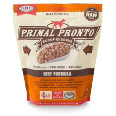 Primal Pronto Raw Beef Formula Raw Frozen Dog Food, 4-lb