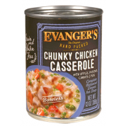 Evanger's Grain-Free Hand Packed Chunky Chicken Casserole Dinner Canned Dog Food, 12-oz