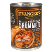 Evanger's Grain-Free Hand Packed Roasted Whole Chicken Drummets Dinner Canned Dog Food, 12-oz