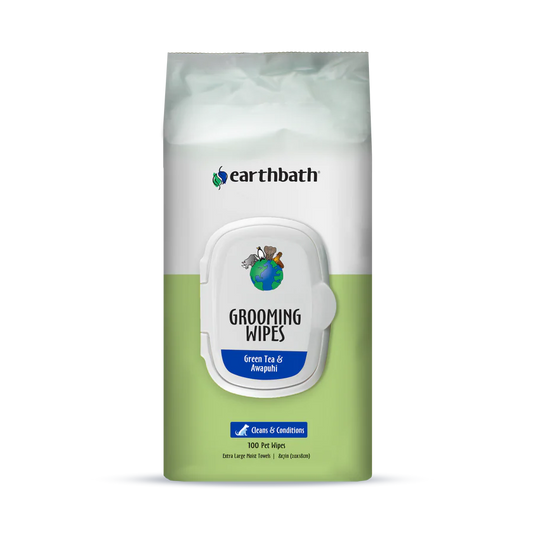 Earthbath Grooming Wipes Green Tea & Awapuhi 100 ct re-sealable pouch