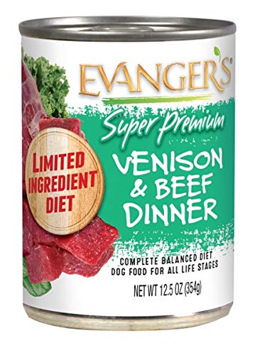 Evanger's Super Premium Venison & Beef Dinner Grain-Free Wet Dog Food, 12.8-oz