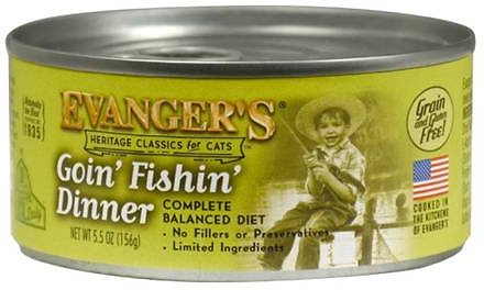 Evanger's Classic Recipes Goin' Fishin' Dinner Grain-Free Canned Cat Food, 5.5-oz