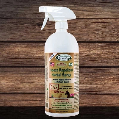 Mad About Organics Organic Insect Repellent Herbal Spray for Dogs and Large Animals, 32oz