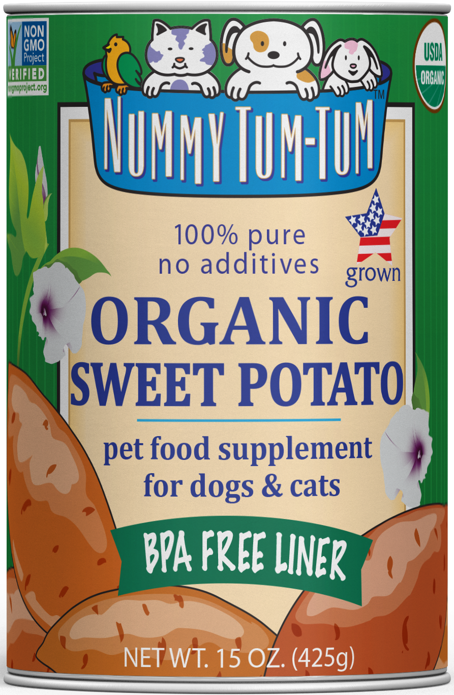 Nummy Tum-Tum Pure Organic Sweet Potato Canned Dog & Cat Food Supplement, 15-oz