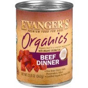 Evanger's Premium Organics Beef Dinner Wet Dog Food, 12.8-oz