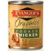 Evanger's Organics Cooked Chicken Grain-Free Canned Dog Food, 12.8-oz