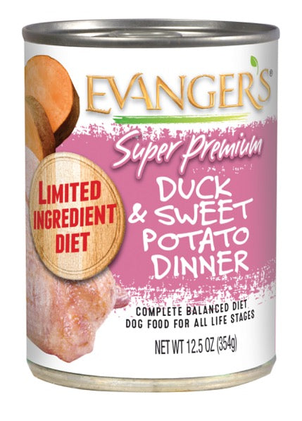 Evanger's Super Premium Duck & Sweet Potato Dinner Canned Dog Food, 12.8-oz