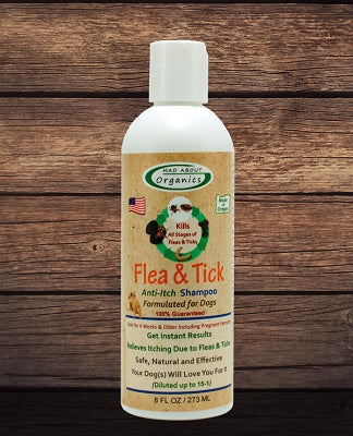 Mad About Organics Organic Anti-Itch Flea & Tick Dog Shampoo, 3 sizes