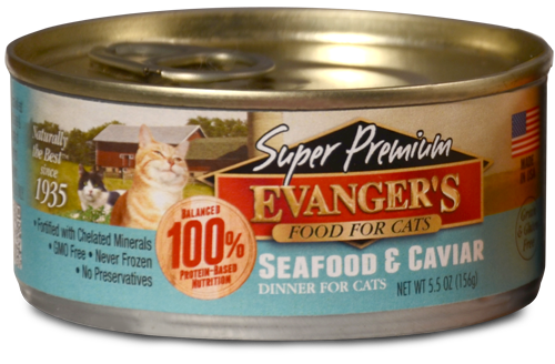 Evanger's Super Premium Seafood & Caviar Dinner Grain-Free Canned Cat Food, 5.5-oz
